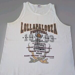 Vtg 1993 Lollapalooza Tour Tank Top XL Single Stitch Giant Anvil Alice In Chains